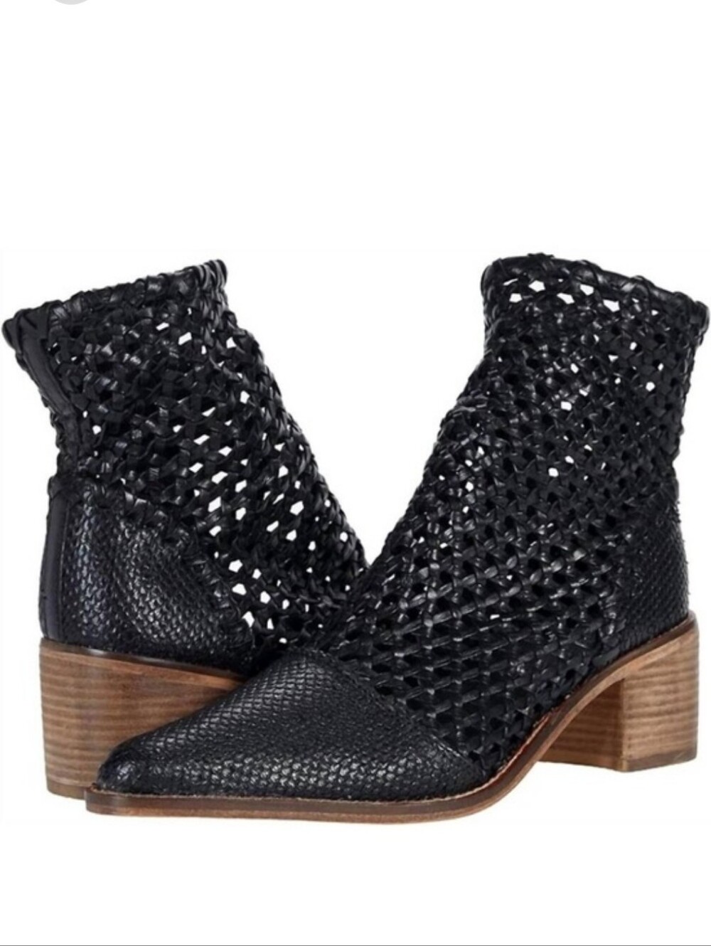 Free People In The Loop Woven Ankle Boots 40 / 10 Black Western Boho Festival